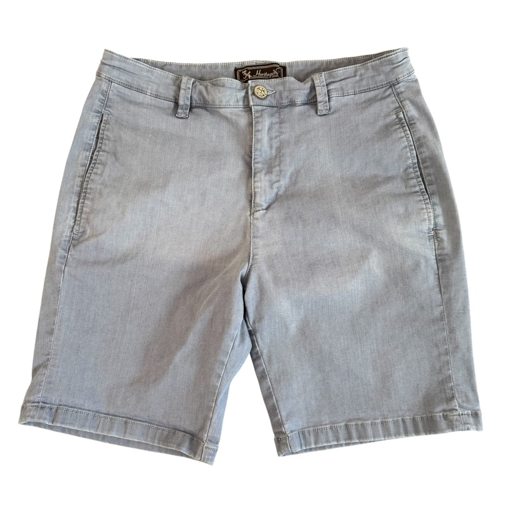 34 Heritage 34x9 Light Blue Nevada Stretch Cotton Blend Mens Chino Shorts